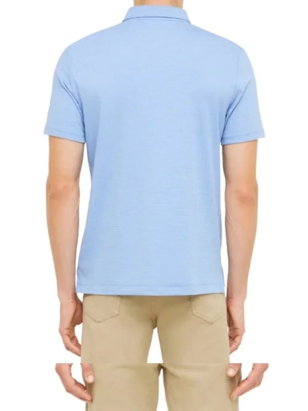 NWOT Banana Republic Men's XL Blue Striped Polo Shirt 100% Cotton Short Sleeve